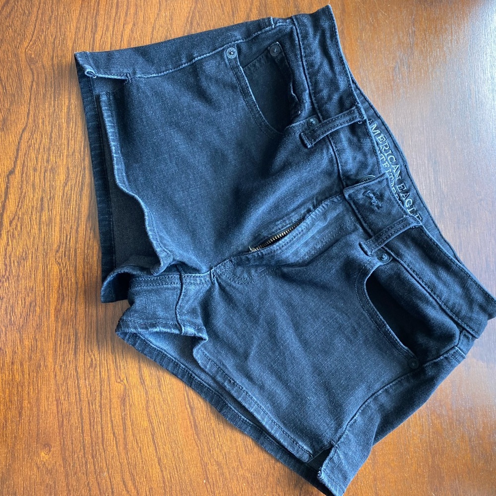 Black AE Stretch Jean Shorts